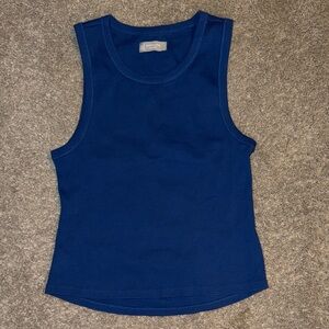 Everlane Open-back Blue Tank Top, size L
